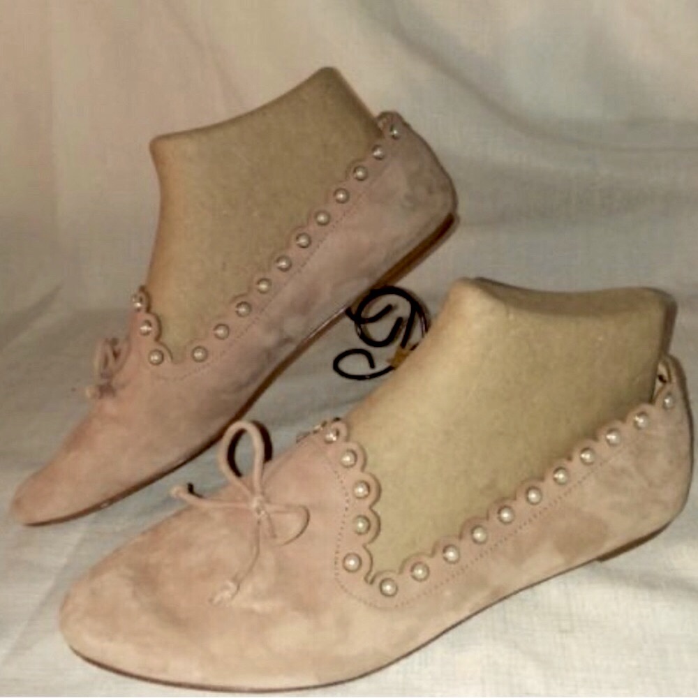 Kate Spade Light Pink Flats Bows and Pearls Woman’s Size 6.5